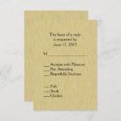 Zacht Geborsteld Goud Menu RSVP (Voorkant / Achterkant)