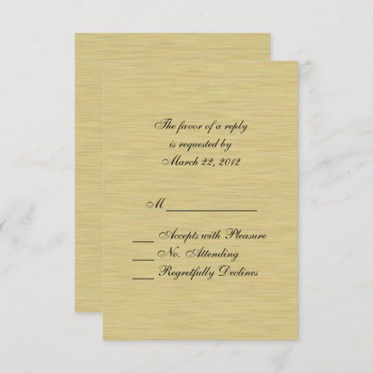 Zacht geborsteld goud RSVP (Voorkant / Achterkant)