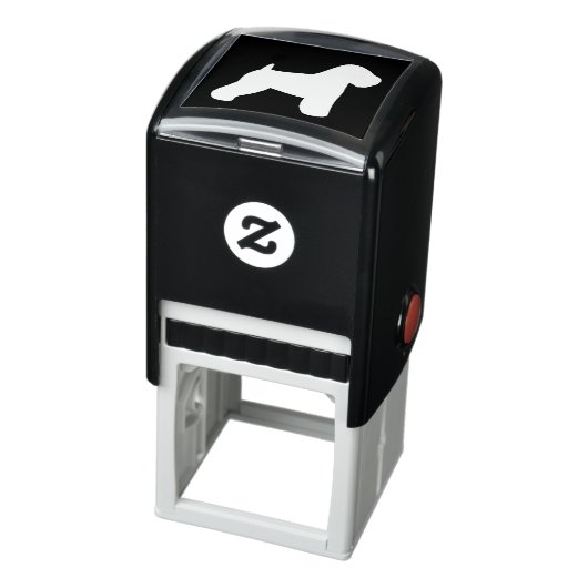 Zacht gecoat Wheaton Terrier Hondenras Silhouet Zelfinktende Stempel (Product)