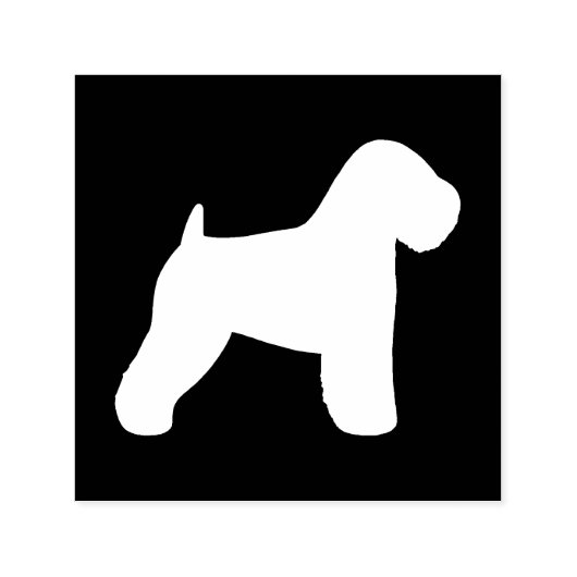 Zacht gecoat Wheaton Terrier Hondenras Silhouet Zelfinktende Stempel (Design)