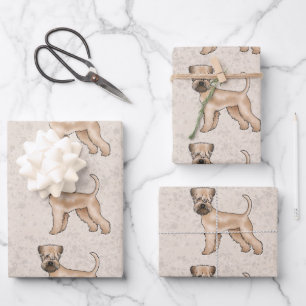 Zacht Gecoatde Wheaten Terrier Cute Hond Patroon B Inpakpapier Vel