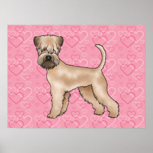 Zacht Gecoatde Wheaten Terrier Hond Hart Patroon Poster