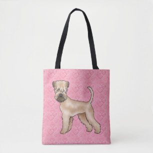 Zacht Gecoatde Wheaten Terrier Hond Hart Patroon Tote Bag
