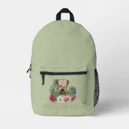 Zacht Gecoatde Wheaten Terrier Kleurrijke Bloemen  Bedrukte Rugzak