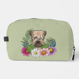Zacht Gecoatde Wheaten Terrier Kleurrijke Bloemen  Toilettasje