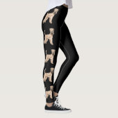 Zacht gecoate tarwedrager Cartoon Honden Zwart Leggings (Rechts)