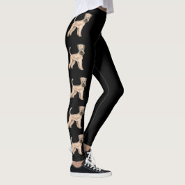 Zacht gecoate tarwedrager Cartoon Honden Zwart Leggings