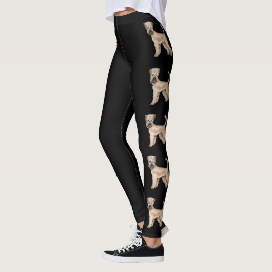 Zacht gecoate tarwedrager Cartoon Honden Zwart Leggings (Links)
