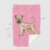 Zacht gecoate tarwedrager Hond Hartpatroon Roze Golfhanddoek (Insitu)