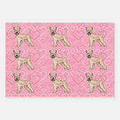 Zacht gecoate tarwedrager Hond Hartpatroon Roze Inpakpapier Vel (Voorkant 2)