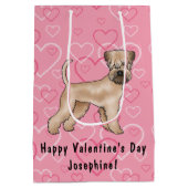 Zacht gecoate tarwedrager Hond Hartpatroon Roze Medium Cadeauzakje (Achterkant)