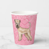 Zacht gecoate tarwedrager Hond Hartpatroon Roze Papieren Bekers (Voorkant)