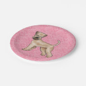 Zacht gecoate tarwedrager Hond Hartpatroon Roze Papieren Bordje (Gekanteld)