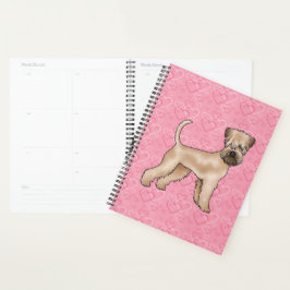 Zacht gecoate tarwedrager Hond Hartpatroon Roze Planner