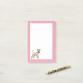 Zacht gecoate tarwedrager Hond Hartpatroon Roze Post-it® Notes (Op bureau)