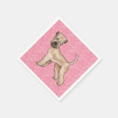 Zacht gecoate tarwedrager Hond Hartpatroon Roze Servet (Hoek)