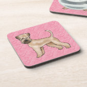 Zacht gecoate tarwedrager hond liefde hart patroon bier onderzetter (Linkerzijde)