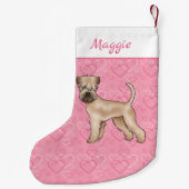 Zacht gecoate tarwedrager hond liefde hart patroon kleine kerstsok (Achterkant)