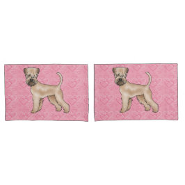 Zacht gecoate tarwedrager hond liefde hart patroon kussensloop