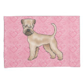 Zacht gecoate tarwedrager hond liefde hart patroon kussensloop (Voorkant-Rechts)