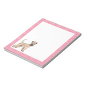 Zacht gecoate tarwedrager hond liefde hart patroon notitieblok (Linkerzijde)