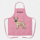 Zacht gecoate tarwedrager hond liefde hart patroon schort (Voorkant)