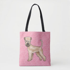 Zacht gecoate tarwedrager hond liefde hart patroon tote bag