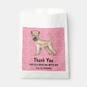 Zacht gecoate tarwedrager roze harten dank u bedankzakje (Voorkant)