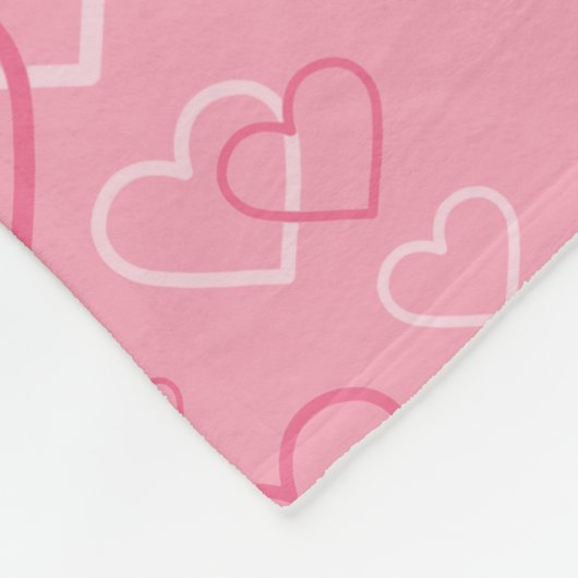Zacht gecoate tarwedrager roze harten en naam fleece deken (Hoek)