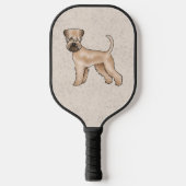 Zacht gecoate tarwedrager Schattige Dog op beige Pickleball Paddle (Voorkant)