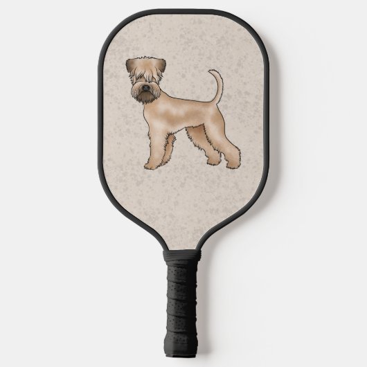Zacht gecoate tarwedrager Schattige Dog op beige Pickleball Paddle (Achterkant)