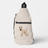 Zacht gecoate tarwedrager Schattige Dog op beige Sling Bag (Voorkant)