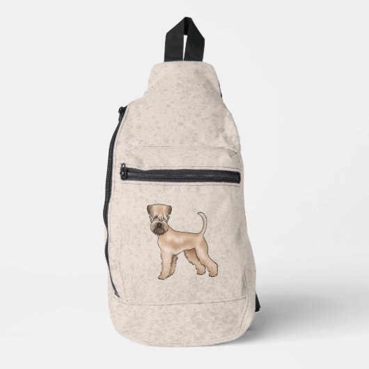 Zacht gecoate tarwedrager Schattige Dog op beige Sling Bag (Voorkant)