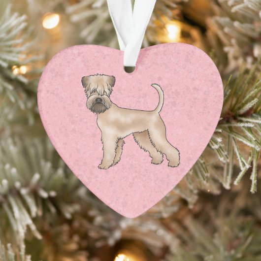 Zacht gecoate tarwedrager Schattige Dog op Roze Ornament (Boom)