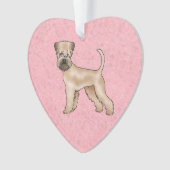 Zacht gecoate tarwedrager Schattige Dog op Roze Ornament (voorkant)