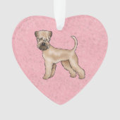 Zacht gecoate tarwedrager Schattige Dog op Roze Ornament (voorkant)