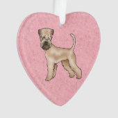 Zacht gecoate tarwedrager Schattige Dog op Roze Ornament (voorkant)