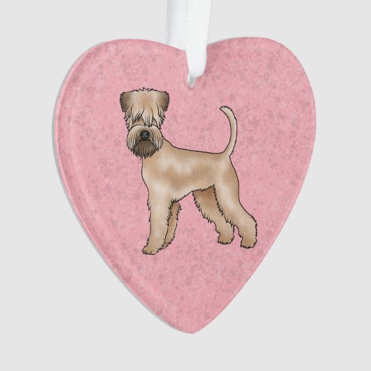 Zacht gecoate tarwedrager Schattige Dog op Roze Ornament (voorkant)