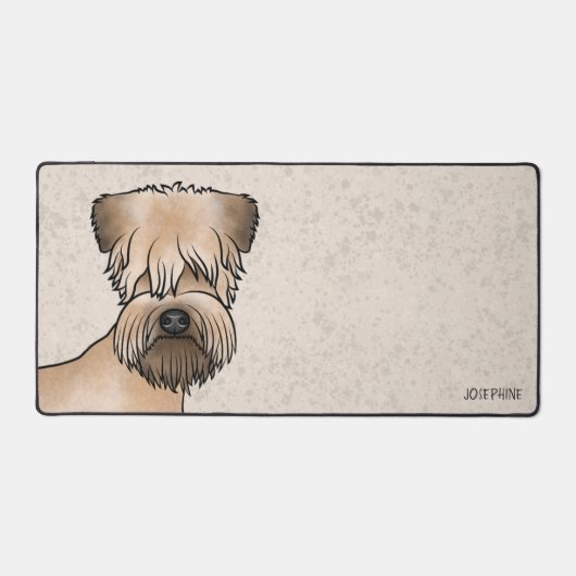 Zacht gecoate tarwedrager Schattige hondenhoofd en Bureaumat (Voorkant)