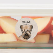 Zacht gecoate tarwedrager Schattige hondenhoofd en Labels (Aangebracht)