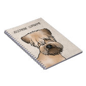 Zacht gecoate tarwedrager Schattige hondenhoofd en Notitieboek (Rechterzijde)