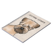 Zacht gecoate tarwedrager Schattige hondenhoofd en Notitieboek (Linkerzijde)