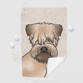 Zacht gecoate tarwedrager Schattige hondenhoofd op Golfhanddoek (Insitu)