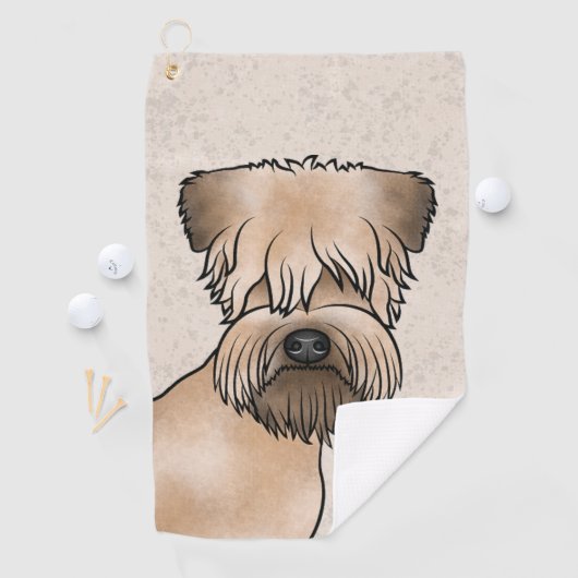 Zacht gecoate tarwedrager Schattige hondenhoofd op Golfhanddoek (Insitu)