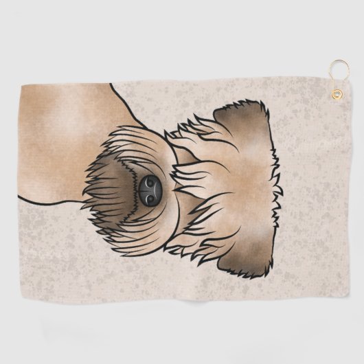 Zacht gecoate tarwedrager Schattige hondenhoofd op Golfhanddoek (Horizontaal)