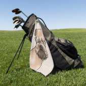 Zacht gecoate tarwedrager Schattige hondenhoofd op Golfhanddoek (Groen)