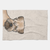 Zacht gecoate tarwedrager Schattige hondenhoofd op Theedoek (Horizontaal)