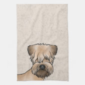 Zacht gecoate tarwedrager Schattige hondenhoofd op Theedoek (Verticaal)