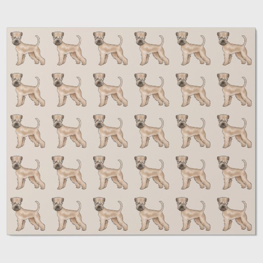Zacht gecoate tarwedrager Schattige hondenpatroon Cadeaupapier (Vlak)