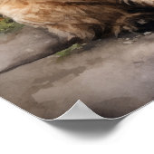 Zacht gecoate tarwehond Art Print Poster (Hoek)